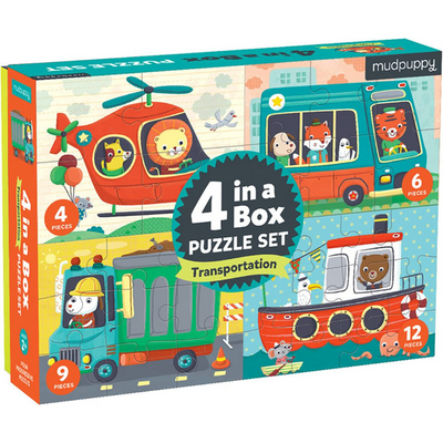 Transportation 4-in-a-Box Puzzle