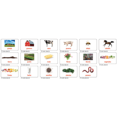 Farm Word Cards Spanish