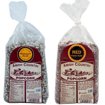 Red Popcorn Kernels & Midnight Blue Popcorn Kernels