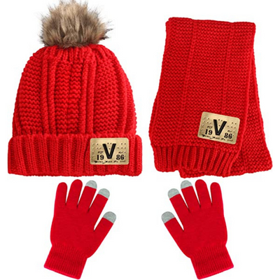 Knit Hat/Scarf/Gloves Set