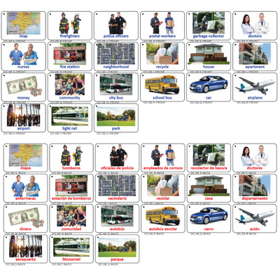 Word Bank Cards English and Spanish