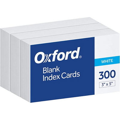 3x5 Blank Index Cards