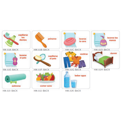 Healthy Routine Cards in Spanish