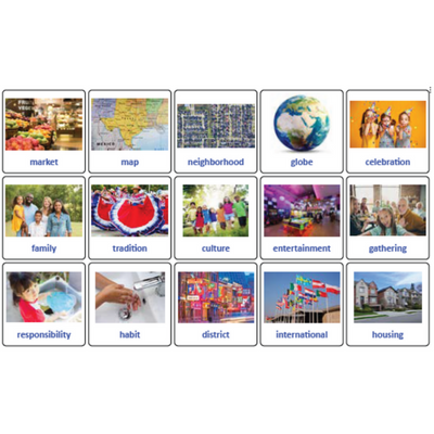 Large Word Bank Cards English